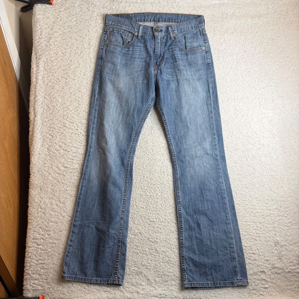 Levis 527 Slim Bootcut Jeans Mens 31x30 (32x31)  Blue Denim Y2K Low Rise